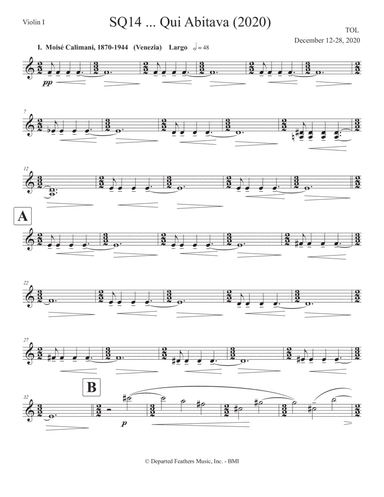 SQ14 ... Qui Abitava (2020) violin 1 part