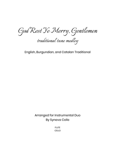 God Rest Ye Merry Gentlemen Medley (arr. Syneva Colle)