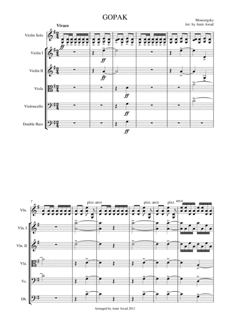 Moussorgsky : Gopak for violin and string Orchestra (arr. Amir Awad)