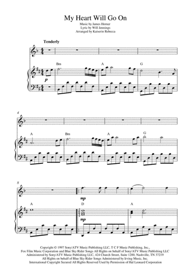 My Heart Will Go On (Love Theme from Titanic) (arr. Kaiserin Rebecca)