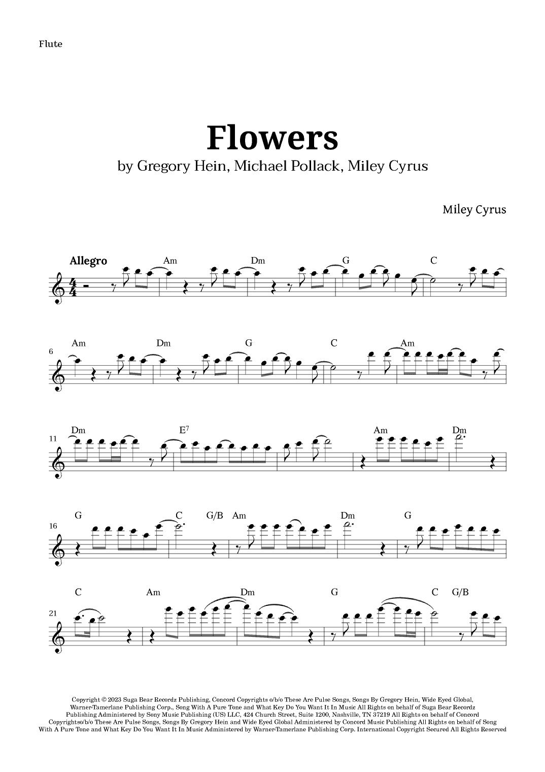Flowers (arr. Langanho)