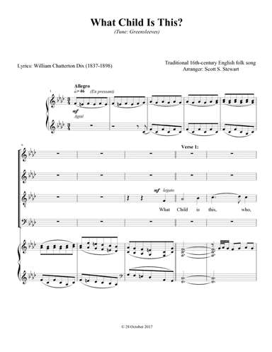 What Child Is This? (Christmas carol - Tune: Greensleeves) (arr. Scott S. Stewart)
