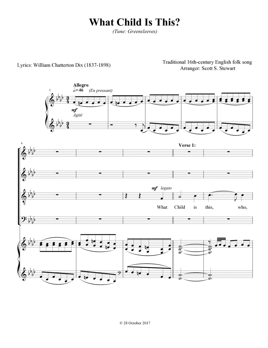 What Child Is This? (Christmas carol - Tune: Greensleeves) (arr. Scott S. Stewart)