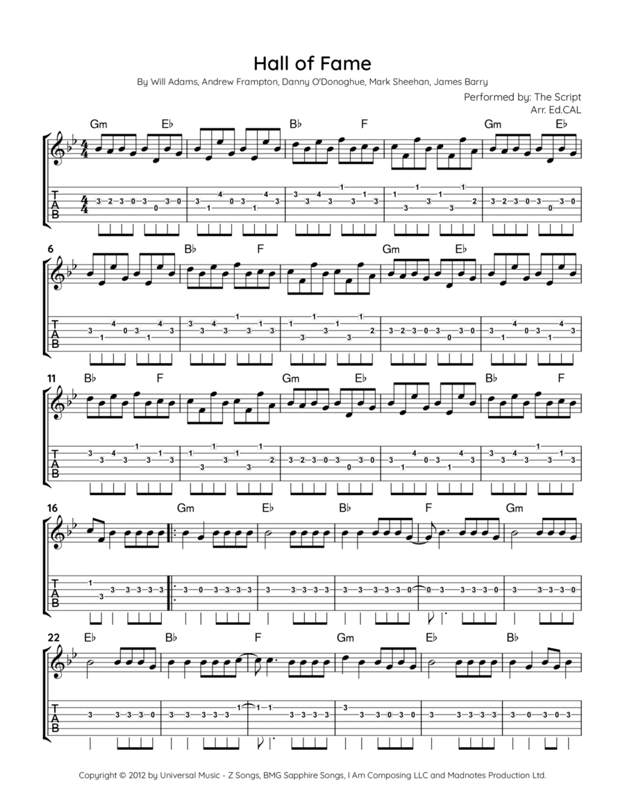 Hall Of Fame (arr. Ed.CAL)