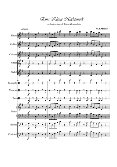 Eine Kleine Nachtmusik for ensamble (arr. Ester Alessandrini)