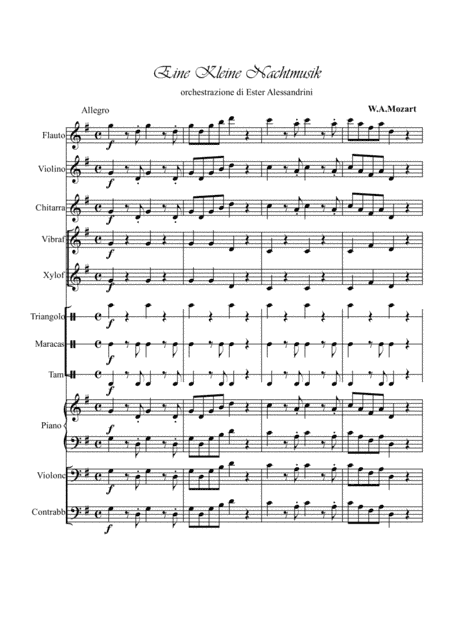 Eine Kleine Nachtmusik for ensamble (arr. Ester Alessandrini)