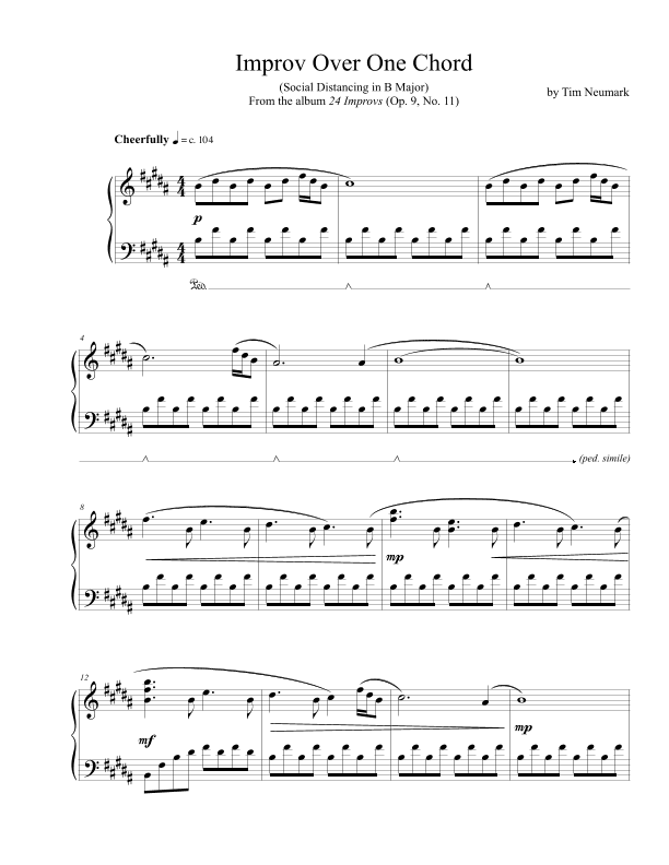 Improv Over One Chord (Social Distancing in B Major)