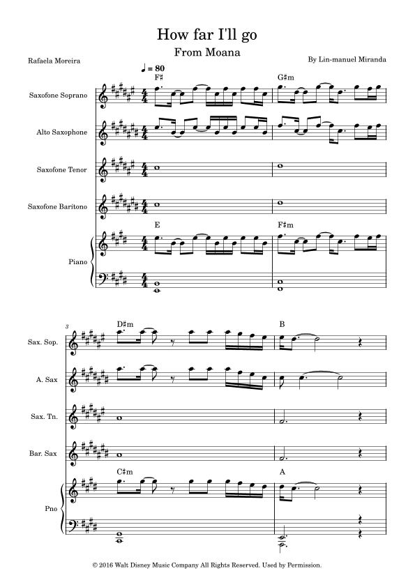 How Far I'll Go (arr. Rafaela Moreira)