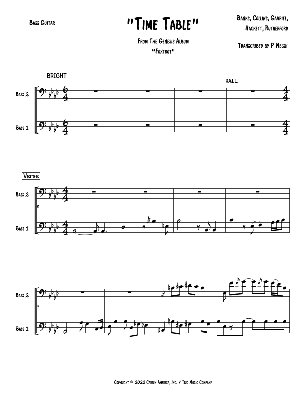 Time Table (arr. P Welsh)