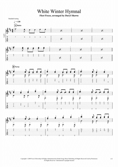 White Winter Hymnal (arr. Daryl Shawn)