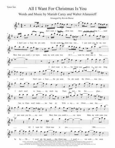 All I Want For Christmas Is You (arr. Kevin Busse)
