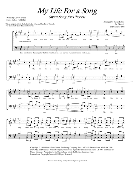 My Life For A Song (arr. Kevin Keller)