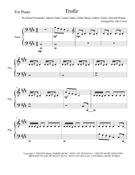 Trollz (arr. Alex Lewis)