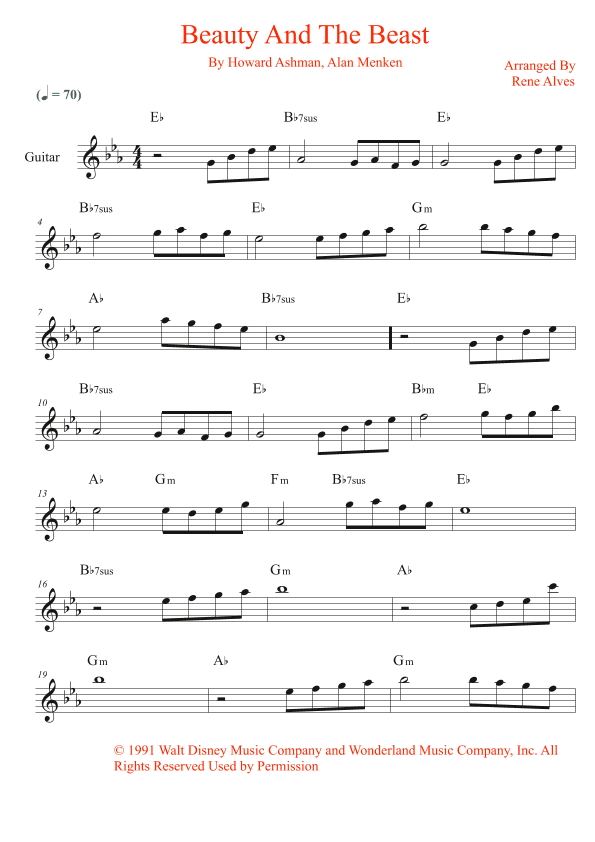 Beauty And The Beast (arr. Rene Alves)