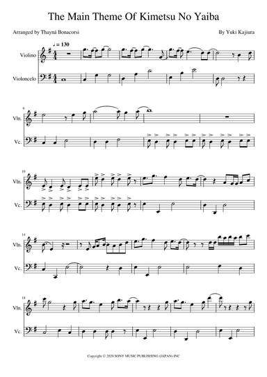 The Main Theme Of Kimetsu No Yaiba (arr. Thayná Bonacorsi)