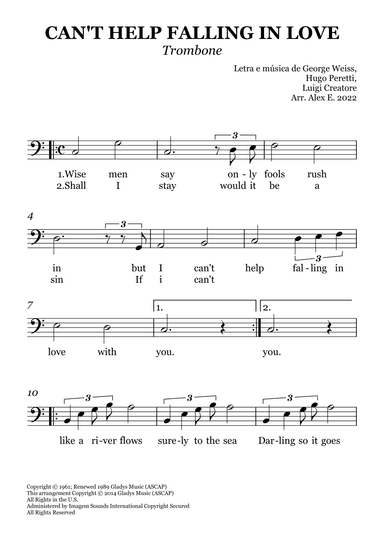 Can't Help Falling In Love (arr. Alex E.)
