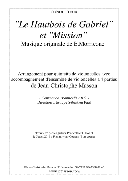 Gabriel's Oboe (arr. Jean-Christophe Masson)
