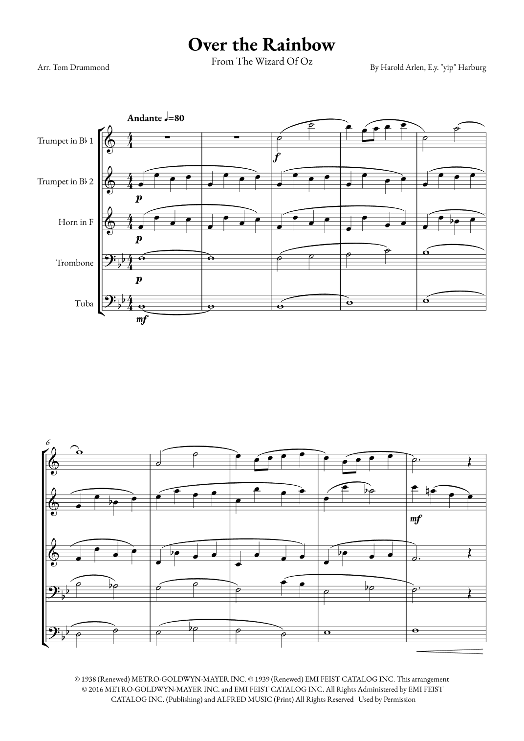 Over The Rainbow (arr. Tom Drummond)
