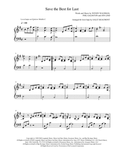Save The Best For Last (arr. Sally Beaumont)
