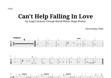 Can't Help Falling In Love (arr. Langanho)