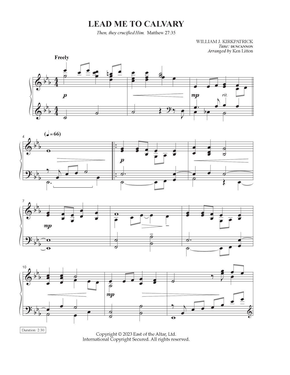 Lead Me to Calvary (arr. Ken Litton)