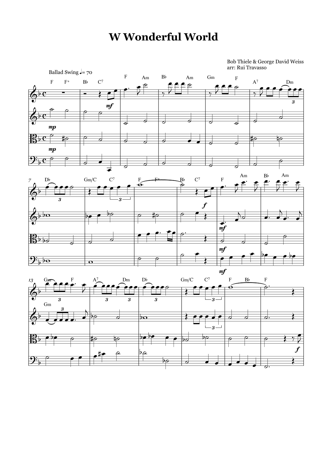 What A Wonderful World (arr. Rui Travasso)