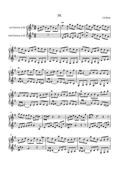 Bach: Invention 10 for two clarinets (arr. Saho Omukai)
