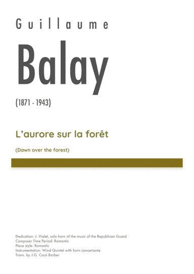 Balay - La vallée silencieuse, for Wind Quintet (arr. J.G. Cucó Barber)
