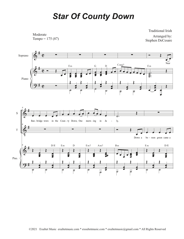 Star Of County Down (Duet for Soprano and Tenor solo) (arr. Stephen DeCesare)
