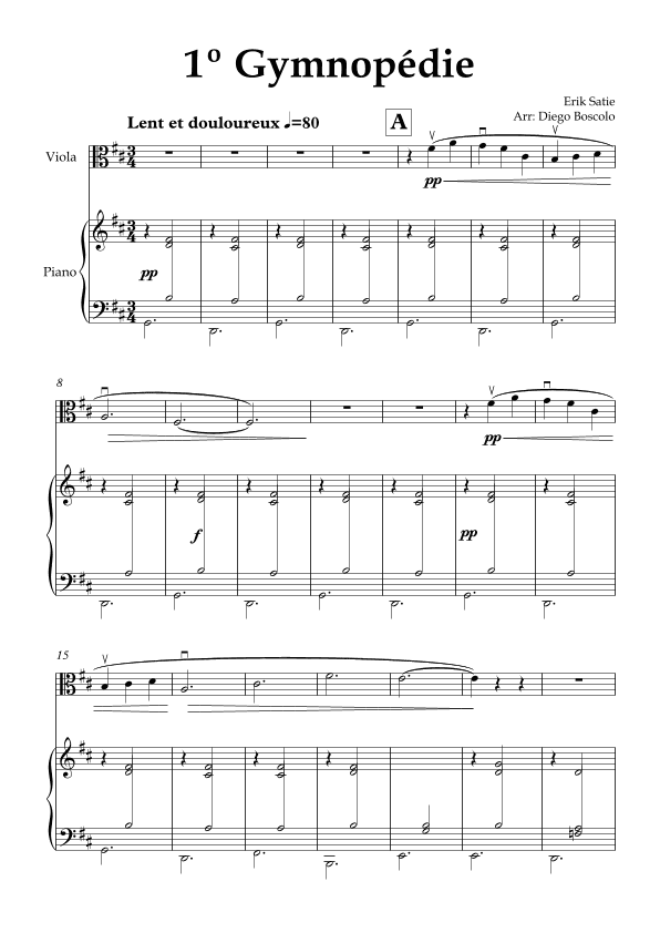 1º Gymnopédie (arr. Diego Boscolo)