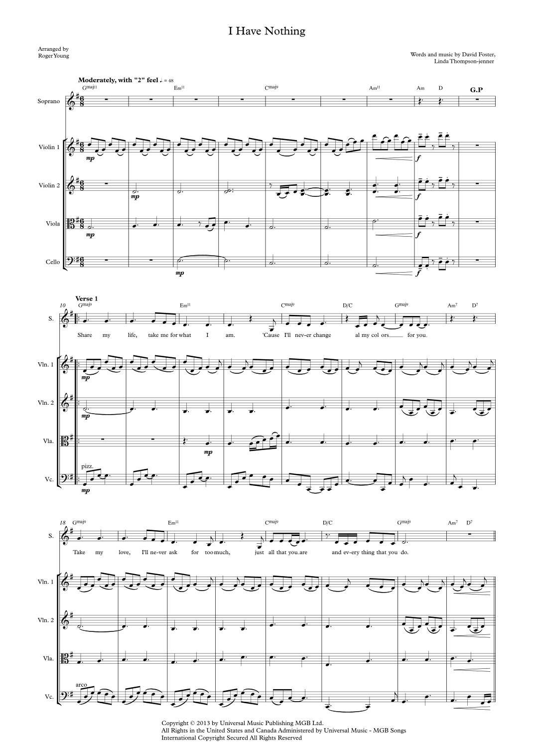 I Have Nothing (arr. Roger Young)