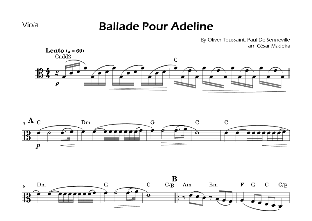 Ballade Pour Adeline (arr. César Madeira)