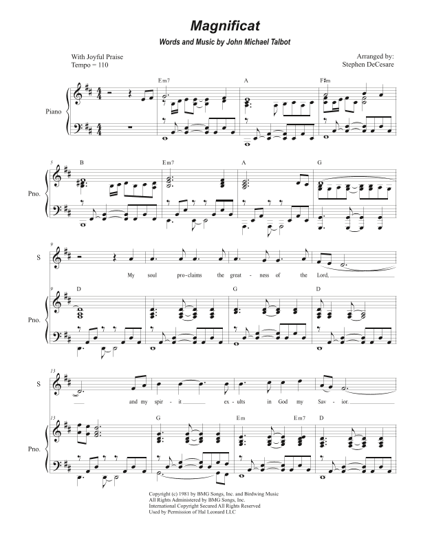 Magnificat (arr. Stephen DeCesare)