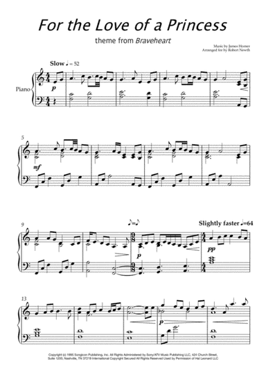 For The Love Of A Princess (arr. Robert Newth)