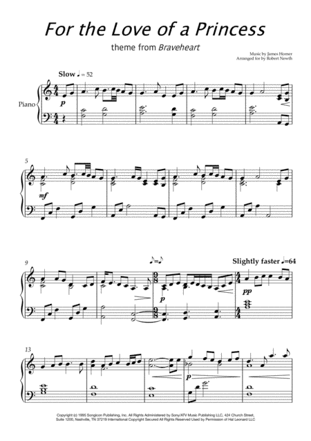For The Love Of A Princess (arr. Robert Newth)