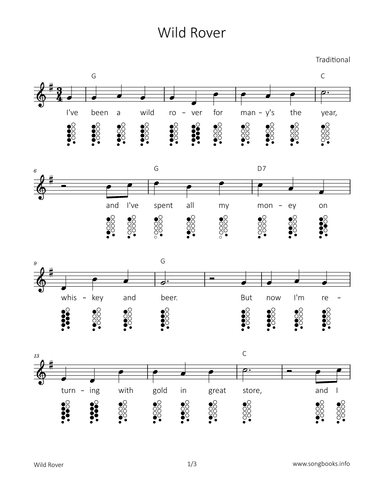 Wild Rover (arr. songbooks.info)