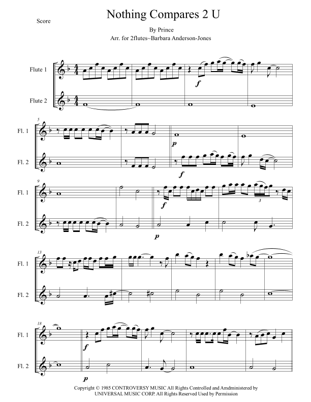 Nothing Compares 2 U (arr. Barbara Anderson-Jones)