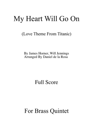 My Heart Will Go On (love Theme From 'titanic') (arr. Daniel de la Rosa Oliva)