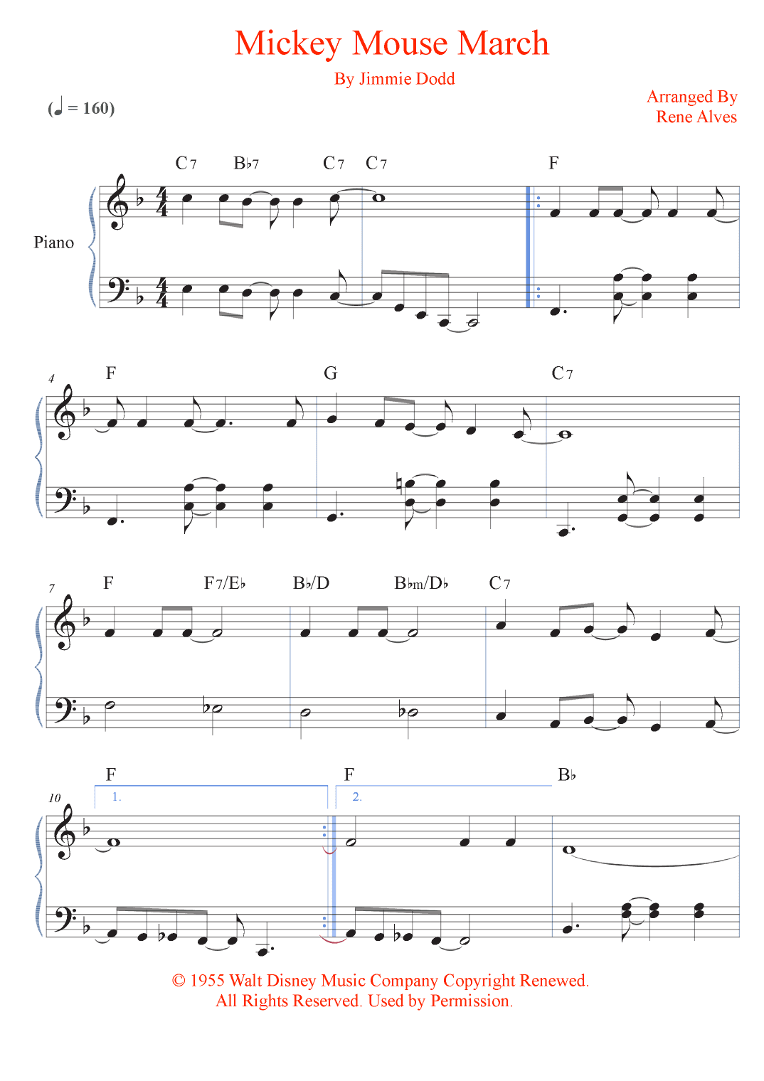 Mickey Mouse March (arr. Rene Alves)
