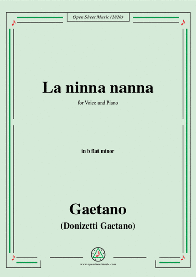 Donizetti-La ninna nanna,in b flat minor,for Voice and Piano (arr. MSM)