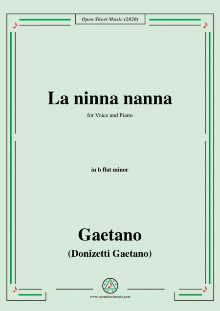 Donizetti-La ninna nanna,in b flat minor,for Voice and Piano (arr. MSM)