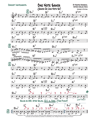 One Note Samba (samba De Uma Nota So) (arr. Rob Ames)