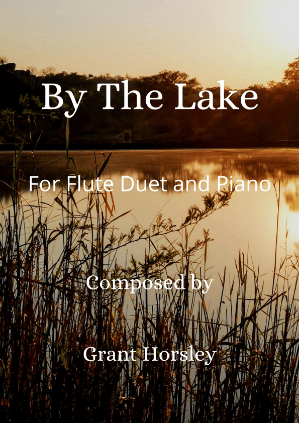 By The Lake. For Flute Duet and Piano- Early Intermediate