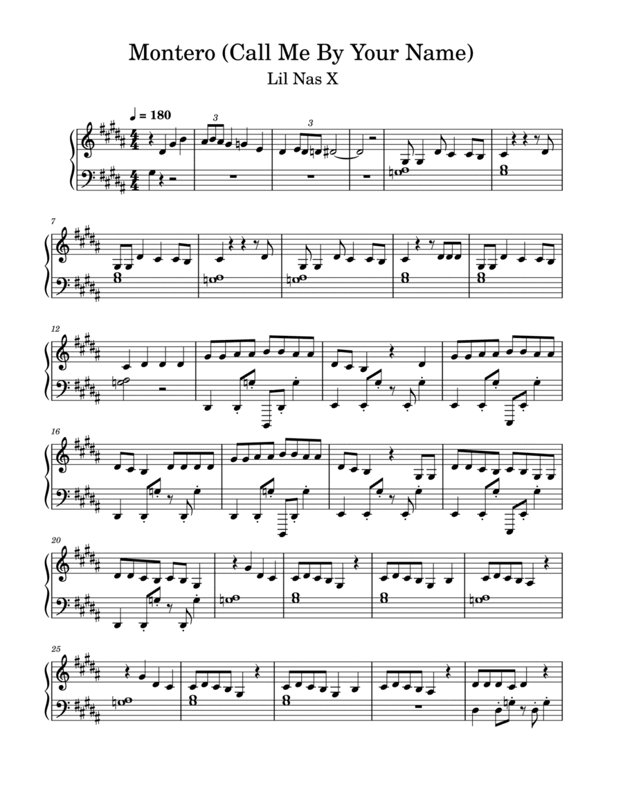 Montero (arr. SHEET MUSIC HUB)