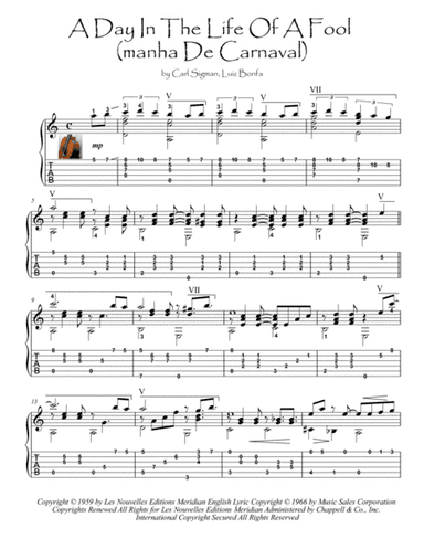 A Day In The Life Of A Fool (manha De Carnaval) (arr. PianoSheetNow)