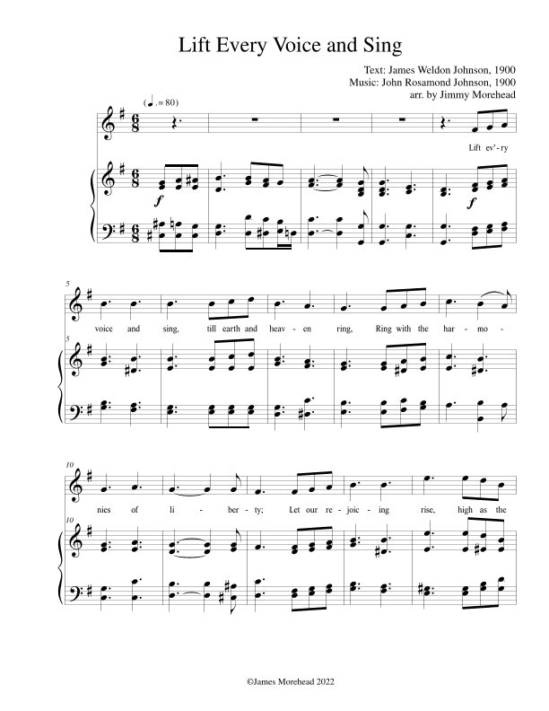 Lift Every Voice and Sing (arr. James J Morehead)