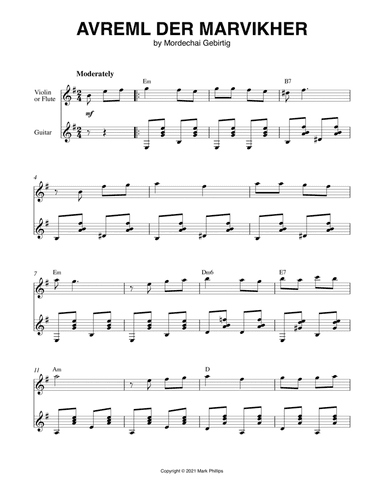 Avreml Der Marvikher (arr. Mark Phillips)