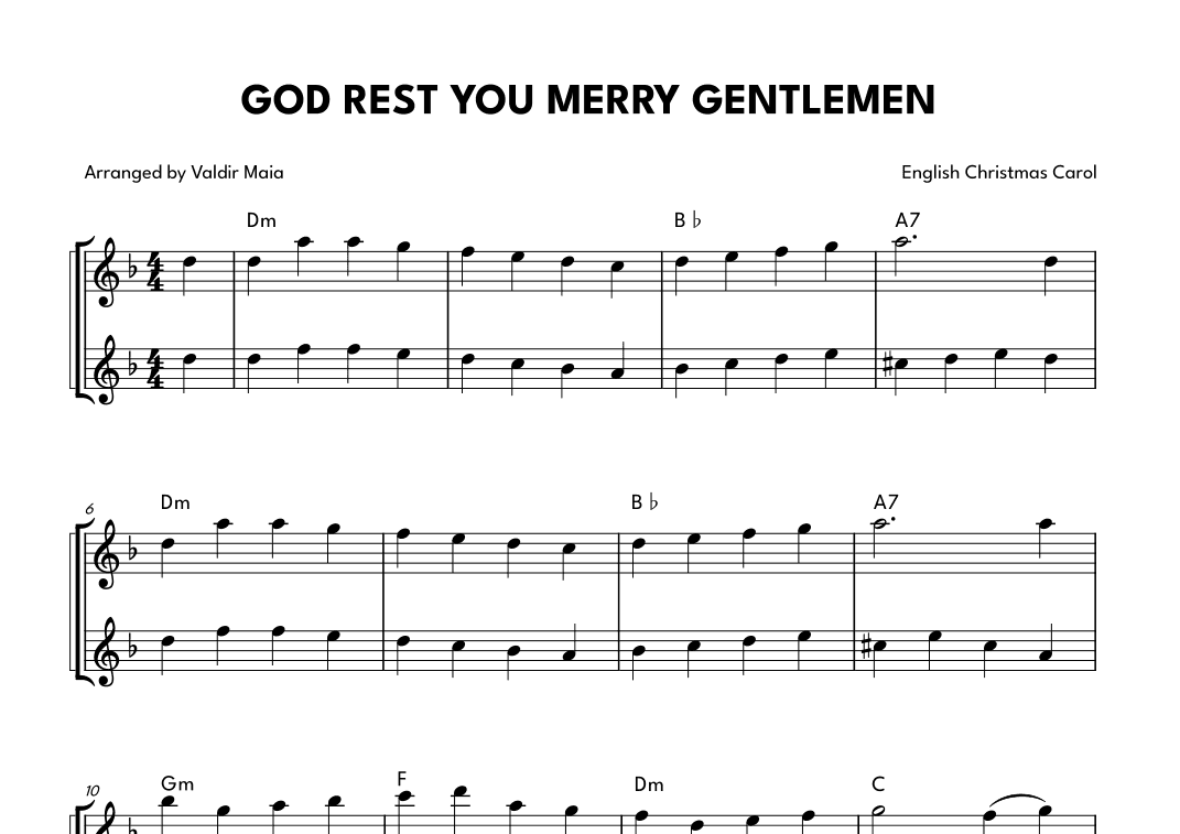 God Rest You Merry Gentlemen - Flute Duet (arr. Valdir Maia)