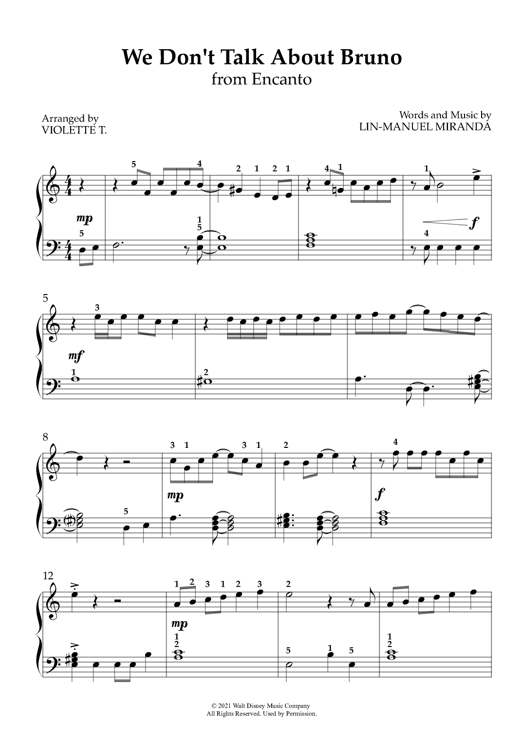 We Don't Talk About Bruno (arr. Violette T.)
