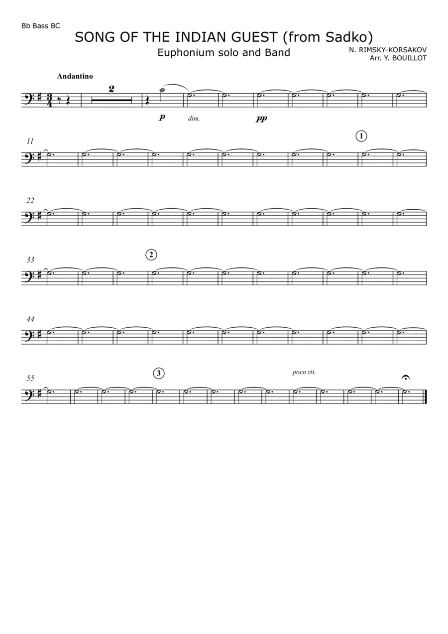 Song of the guest - Sadko - European set of parts (arr. Yves Bouillot)